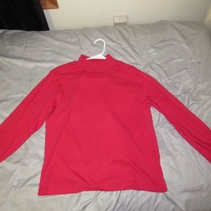 striking (thrifted) red mock neck Lands End shirt